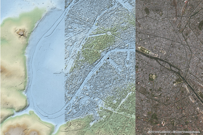フランス,パリ､デジタル標高データ,AW3D