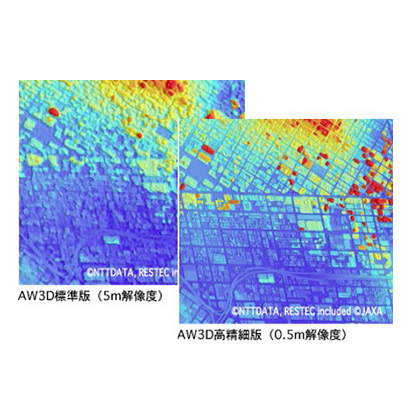 衛星データに基づく3次元立体地図